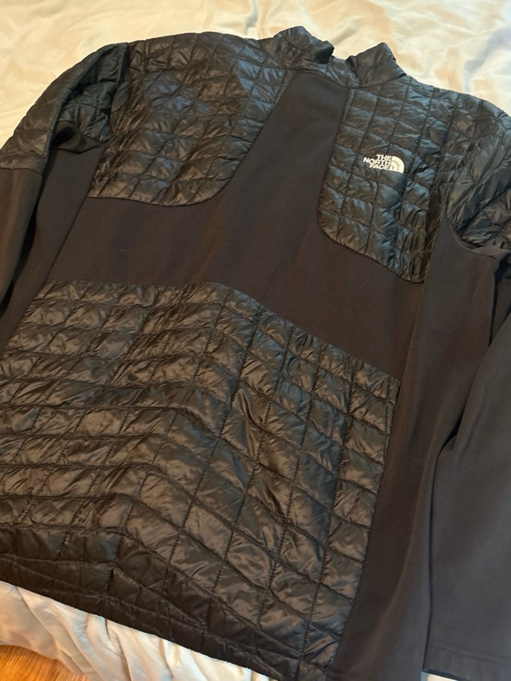 The North Face Men’s Black Quilted Hybrid Pullover